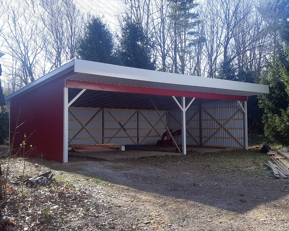 diamond rib siding dark red barn