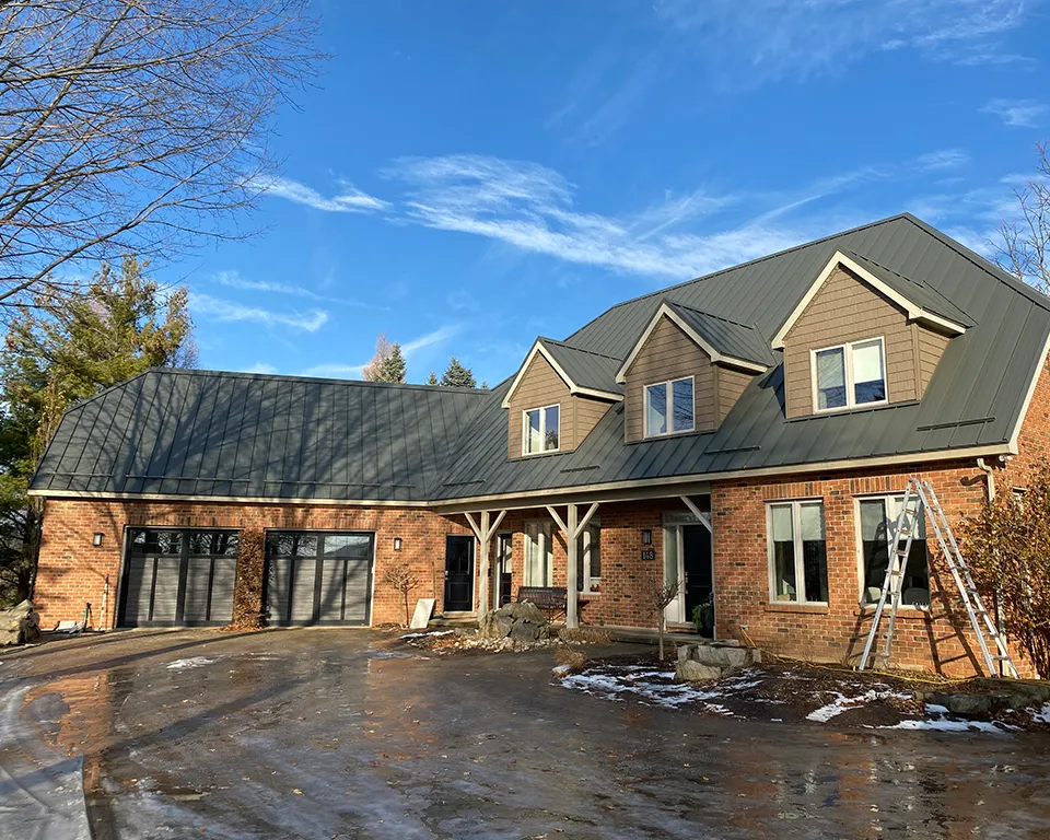 standing seam graphite grey house