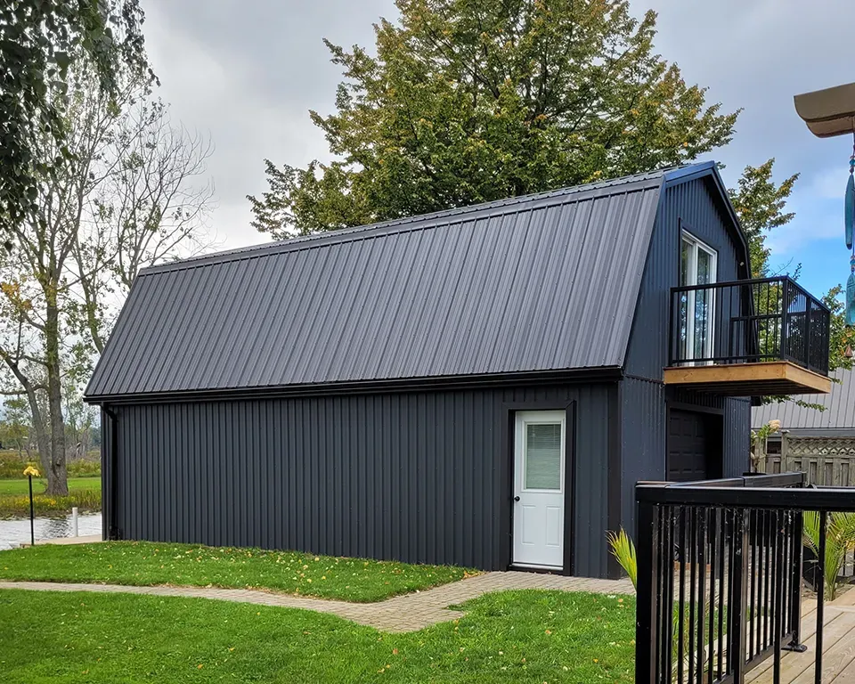 black metal barn